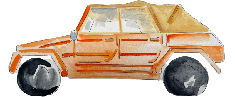 Illustration of orange thing car