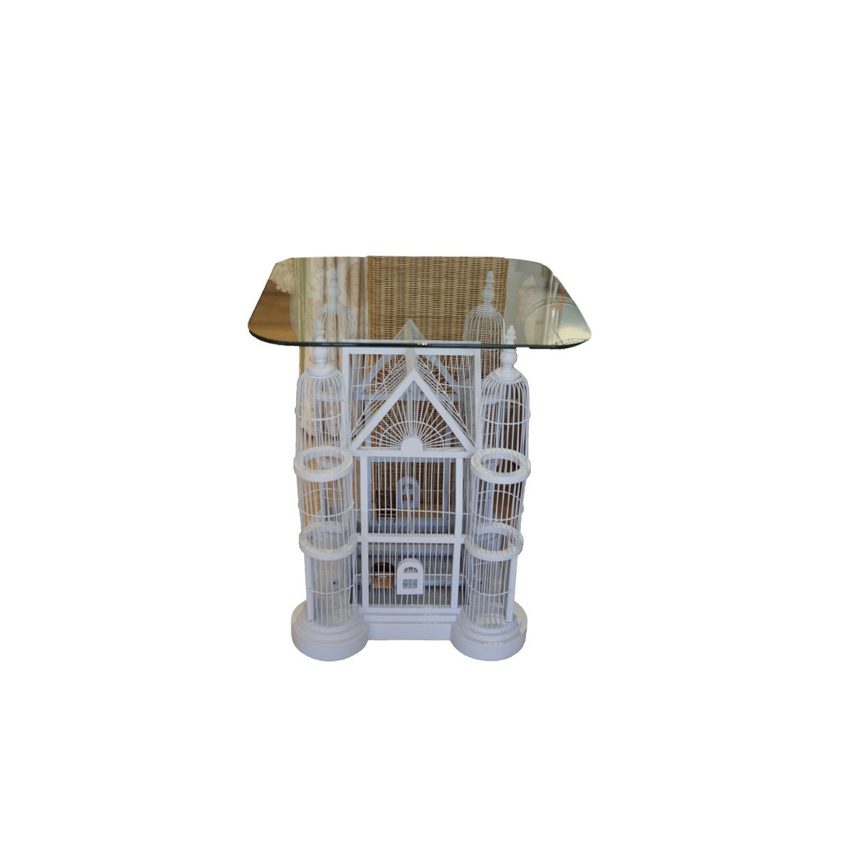 Pair of Pale Blue Vintage Birdcage Side Tables Dunbar Road