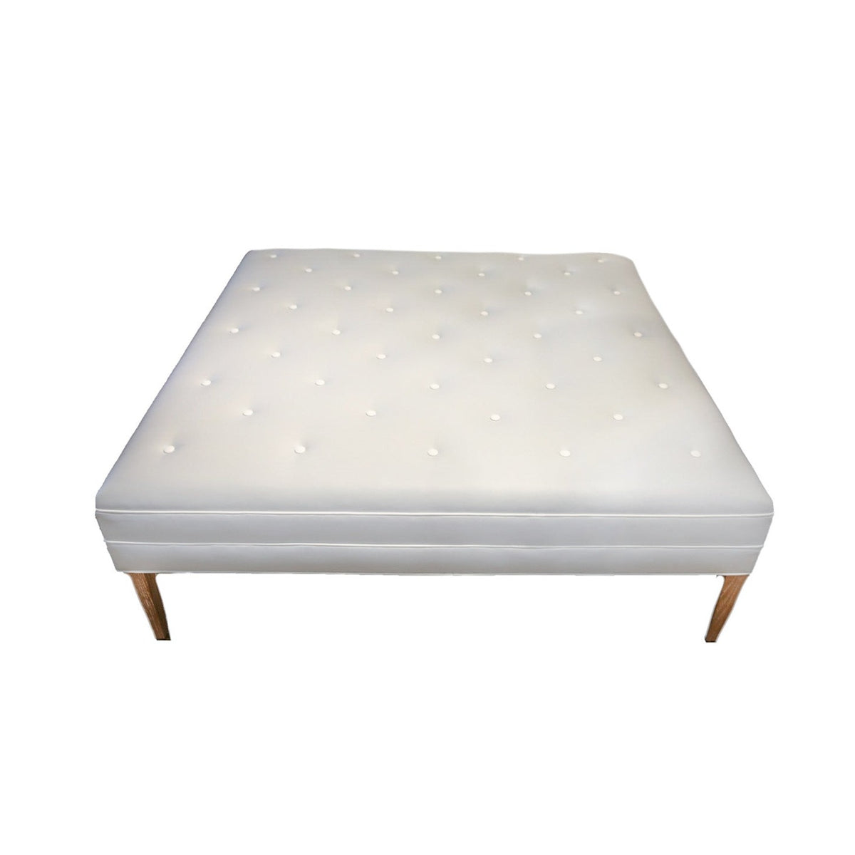 Pale Blue and White Piped Ottoman Dunbar Road