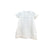 Little girl's dress, white with blue thread details