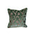 green pillow with modern geometric shapes