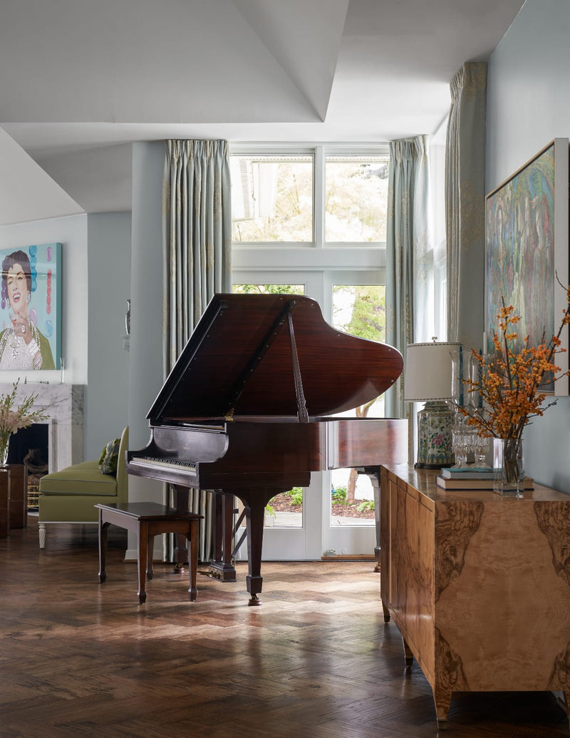 Piano in living area