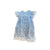 Little girl's dress, blue with white details