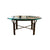 Glass tope circular coffee table with a chocolate brown base