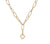 Gold chain lariat necklace with gold clover at the base