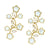 Gold edges with pearlized floral charms drop earrings