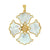 Jewelry charm made of gold and pearlized stones in the shape of a lotus flower