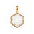 Flower shaped mother of pearl necklace charm with gold edges