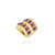 Side view of gold ring with purple stones