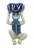 Tall blue and white monkey dish bowl
