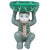 green upright monkey dish with a green vest