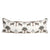 Lumbar pillow with tiger palm print and orange faux leather